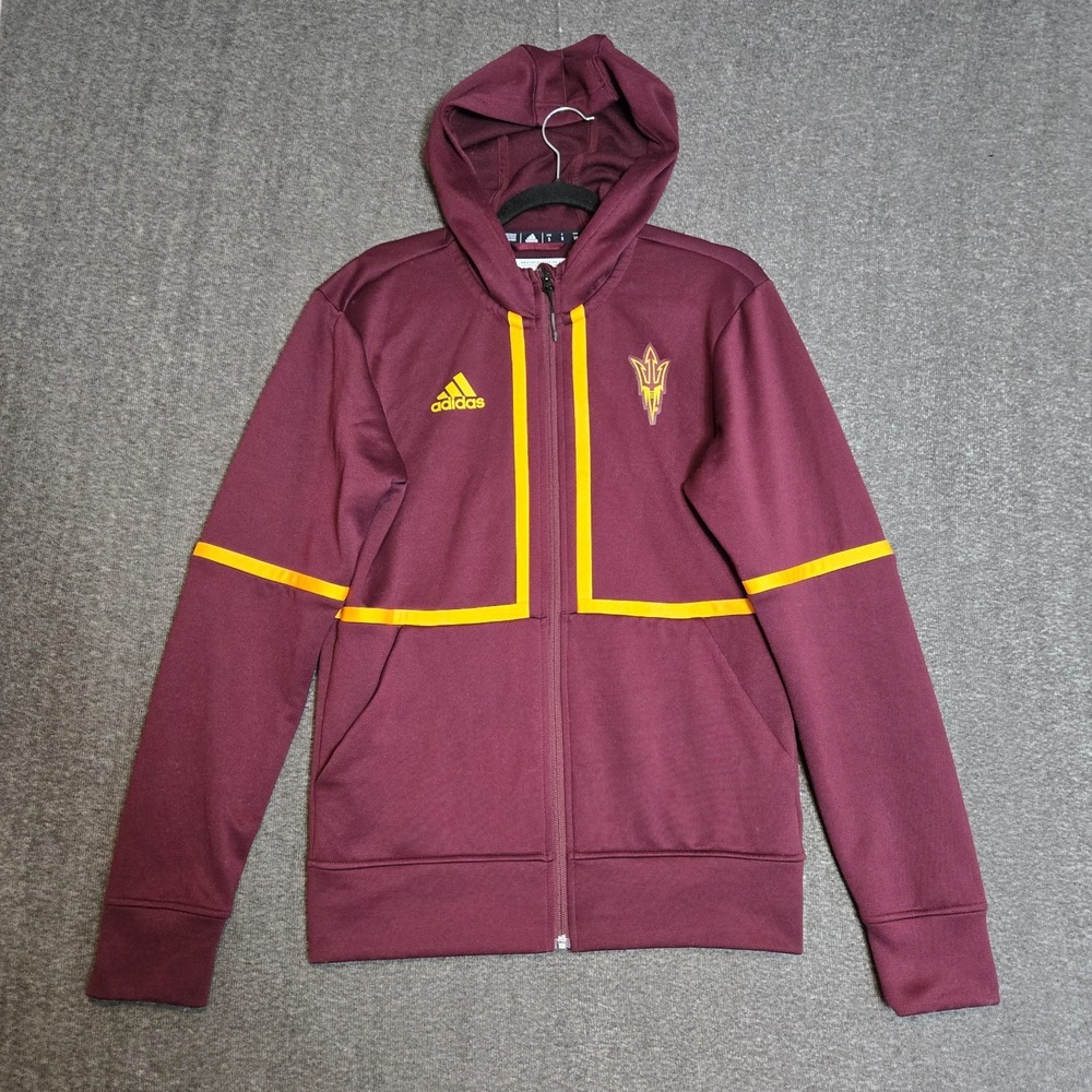 Adidas Arizona State ASU Sun Devils‎ Aeroready Team Full Zip Hoodie Sz Small